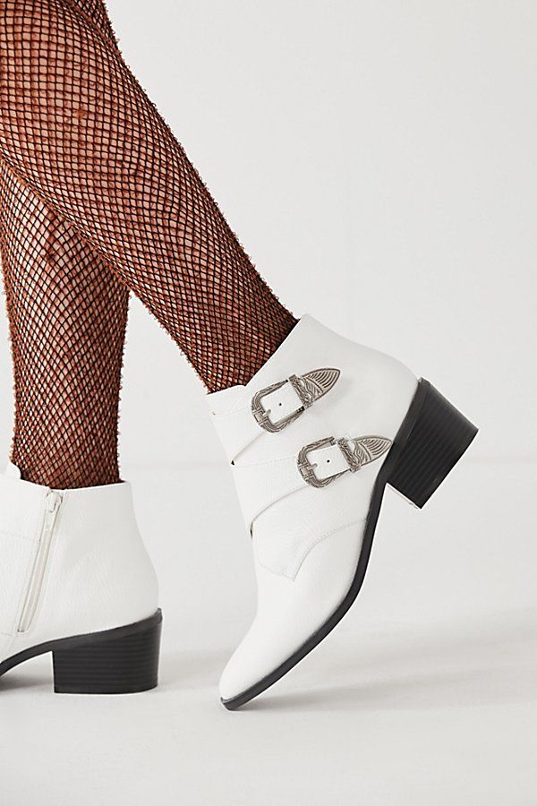 Talia White Buckle Ankle Boot - White 6 at Urban Outfitters | Urban Outfitters US