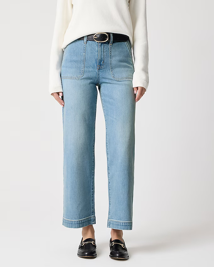 Wide-leg cropped utility jean in all-day stretch | J.Crew Factory
