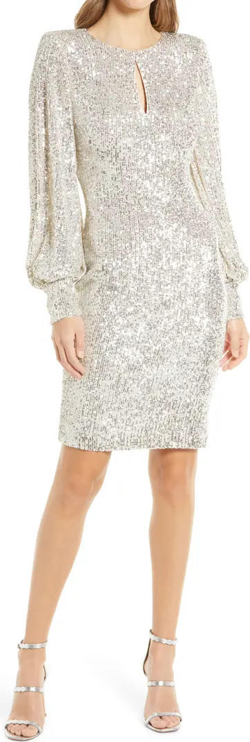 Long Sleeve Sequin Cocktail Dress | Nordstrom