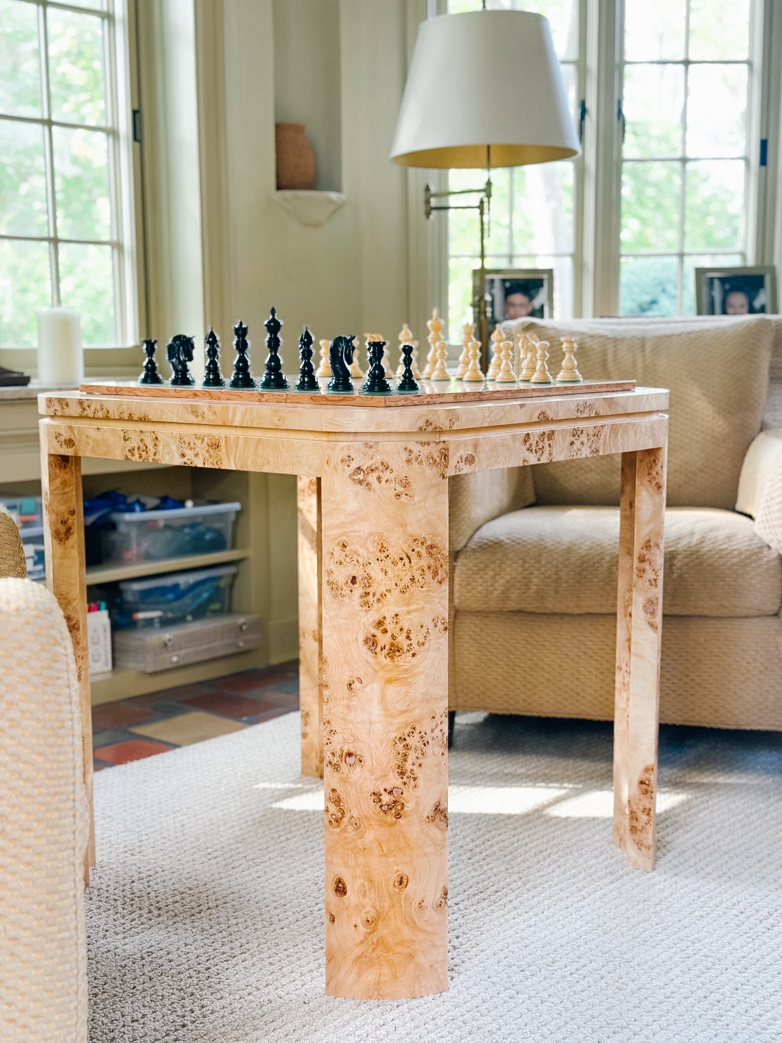 Burl wood beauty ✨ Custom game table for this chess loving family. #vbradleyinteriors

#LTKHome