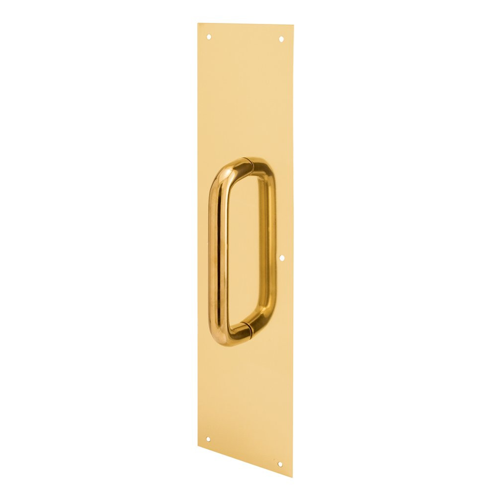 Prime-Line J 4716 Pull Plate, 3/4 In. Round Handle, 3-1/2 In. x 15 In., 605 Polished Brass (Singl... | Amazon (US)