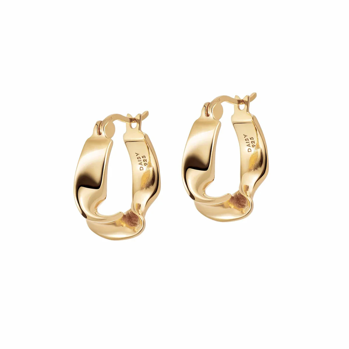 Estée Lalonde Flow Hoop Earrings 18ct Gold Plate | Daisy London Jewellery