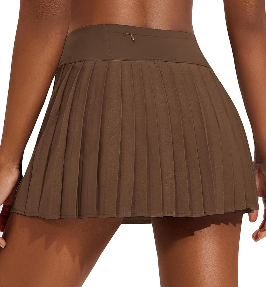 PINSPARK Womens Pleated Tennis Skirt High Waisted Golf Skirts with 3 Pockets Lightweight Athletic... | Amazon (US)