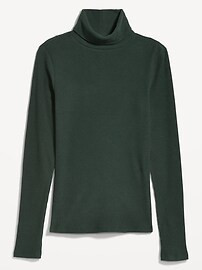 Fitted Plush Rib-Knit Turtleneck for Women | Old Navy (US)