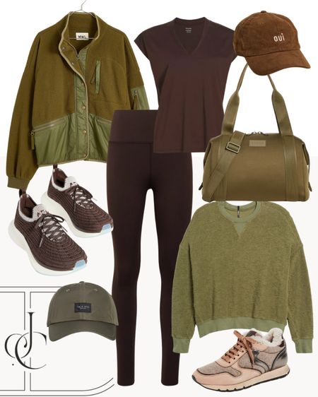 The brown and green tones of this look are so complimentary, I love them, especially this sweatshirt from Shopbop. 

Casual, athleisure, brown outfit, green outfit 

#LTKstyletip #LTKfitness #LTKover40