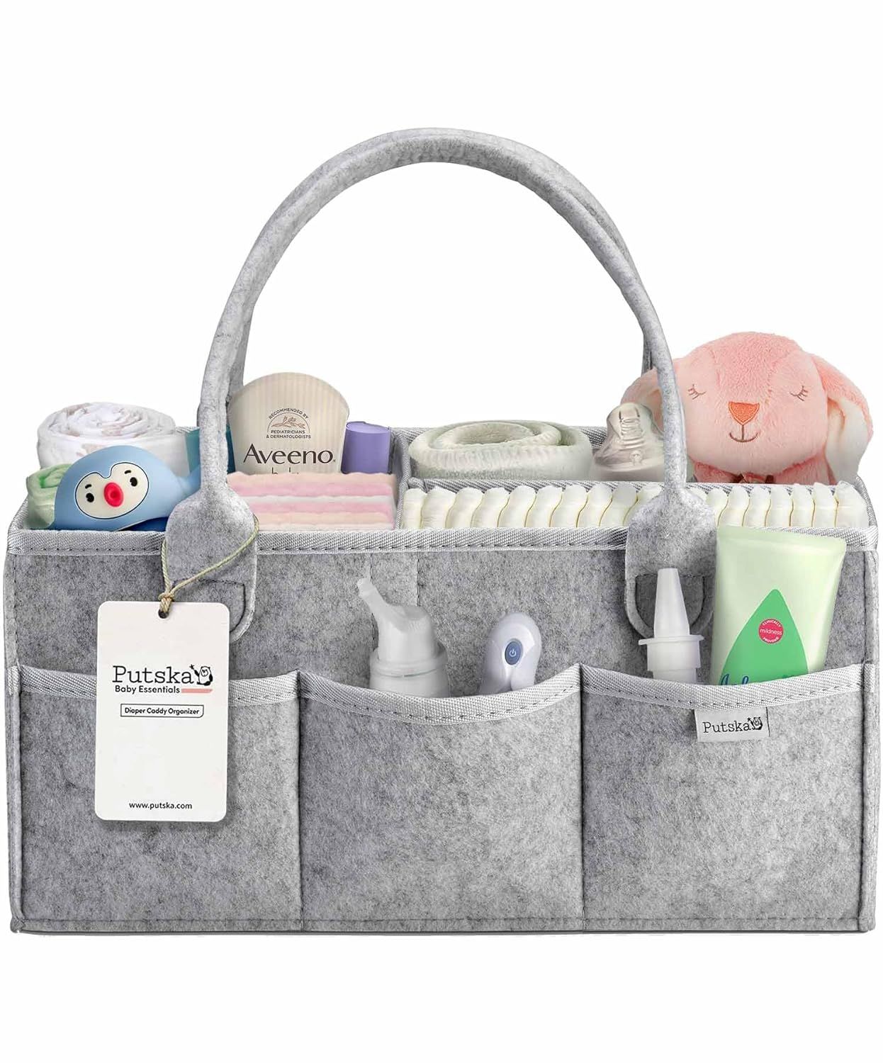 PUTSKA Baby Diaper Caddy Organizer Nursery Basket - A Baby Basket Gift Registry For Baby Shower L... | Amazon (US)