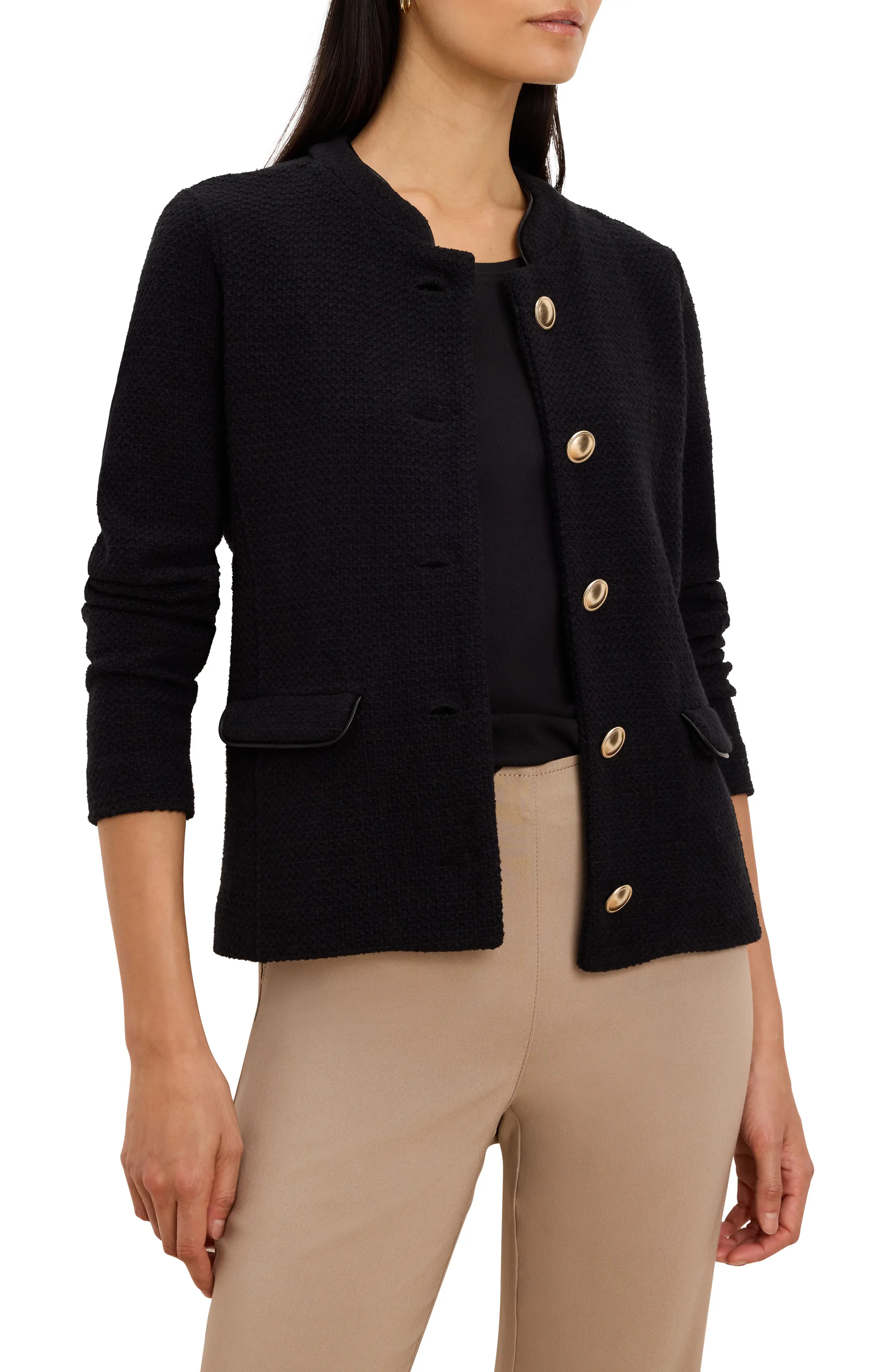 NIC+ZOE Cotton Blend Tweed Knit Jacket (Women) | Nordstrom | Nordstrom