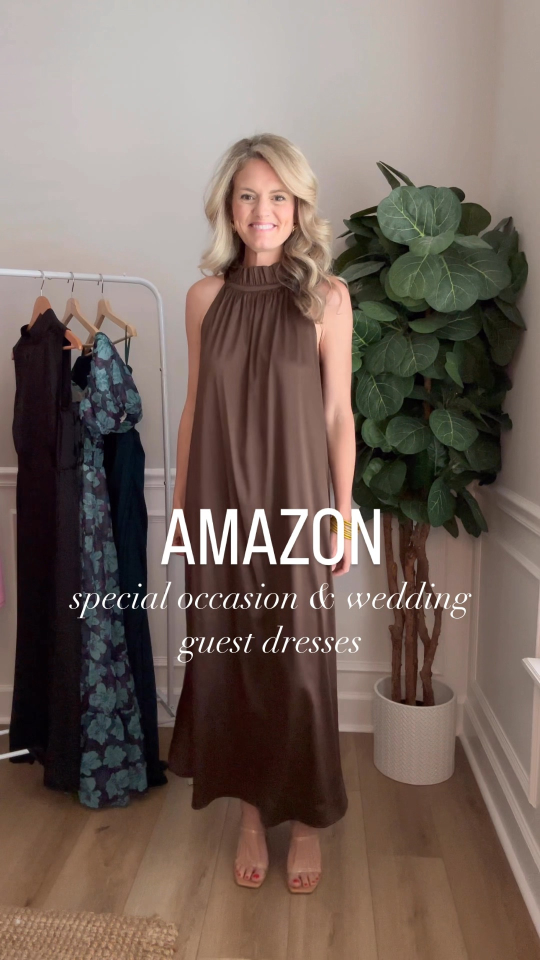 AMAZON special occasion and wedding guest dress options! 

Brown maxi dress: this dress is stunning with the halter ruffle neckline and satin material. It’s flowy and so flattering! The brown is perfect for fall! 

One shoulder dress: this dress is very fitted with a zipper up the side. Has a slit on one side as well and a bow detail on the shoulder. 

Floral dress: absolutely stunning! The prettiest heart shape neckline and so flattering with the smocked waisted. I love the pattern and how flowy it is!

Black dress: I love the classic elegance of this dress! Sizes are limited so I linked a very similar option.

#LTKParties #LTKBeauty #LTKFindsUnder100