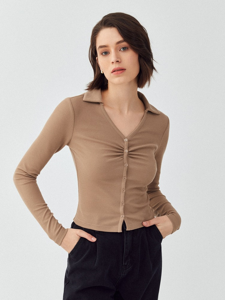 MOTF ECO RECYCLED POLYESTER RUCHED T-SHIRT | SHEIN