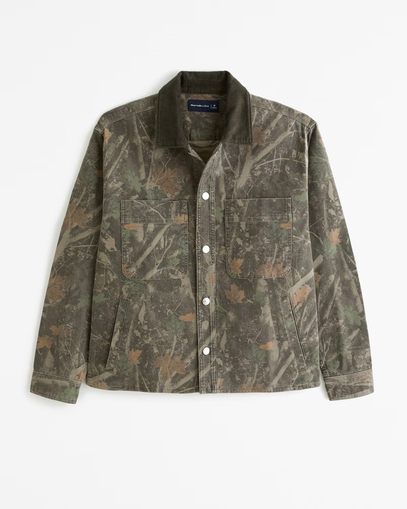 Men's Workwear Shirt Jacket | Men's Tops | Abercrombie.com | Abercrombie & Fitch (US)