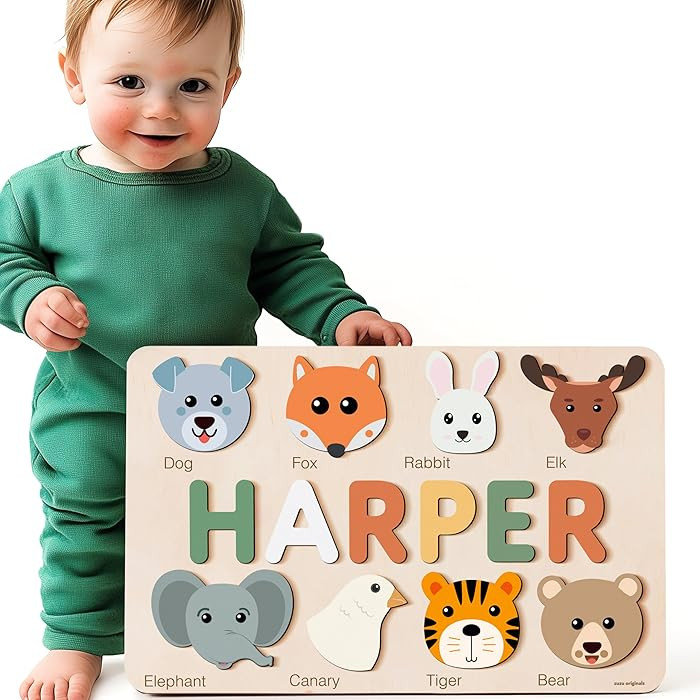 Custom Handmade Puzzles for Toddlers, Multi Color Scheme Options Wooden Name Puzzle, Easter Gifts... | Amazon (US)