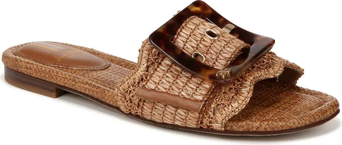 Bambi Raffia Buckle Slide Sandal (Women) | Nordstrom