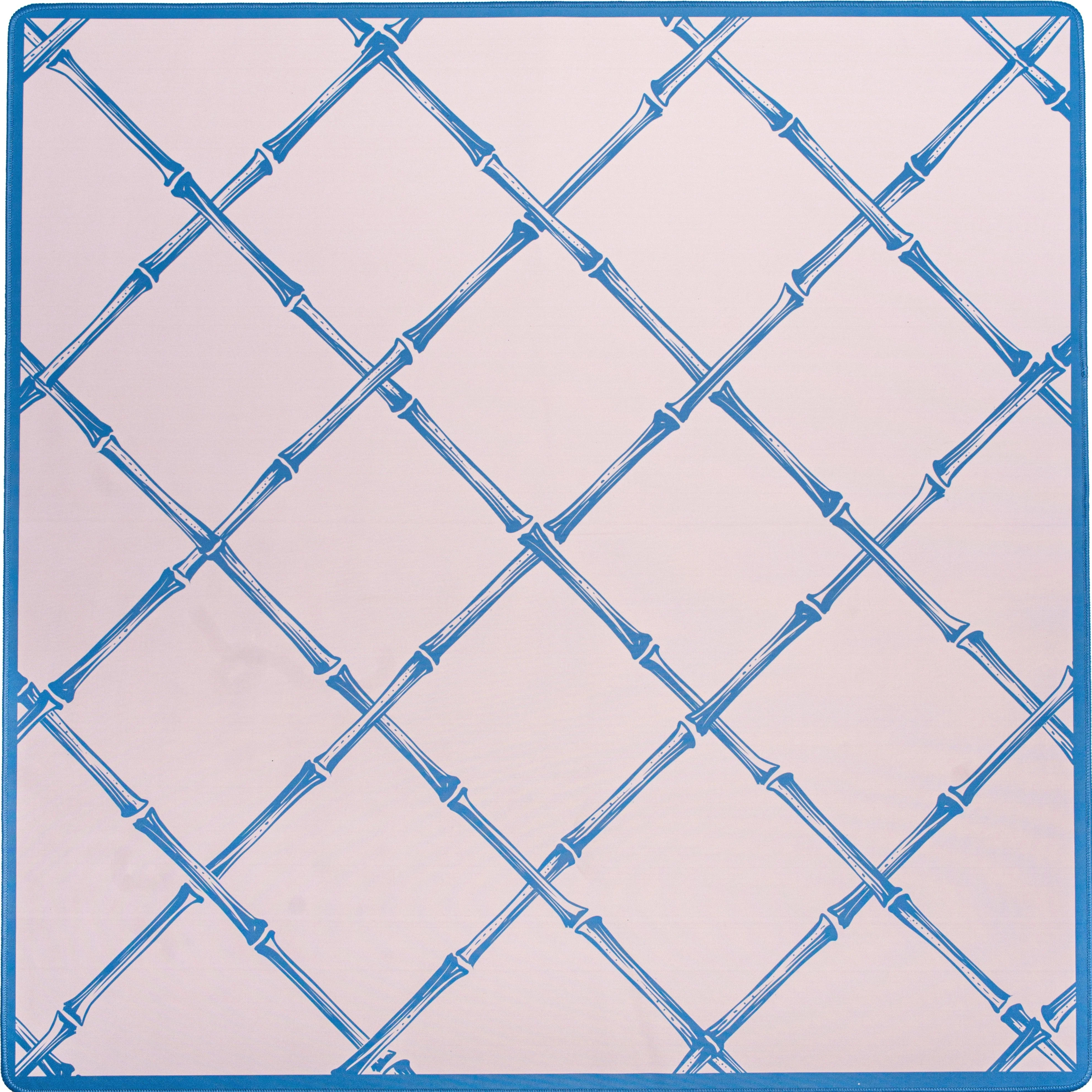 Mahjong Game Mat | Bamboo Trellis in Petal Pink by Southern Sparrow | Southern Sparrow