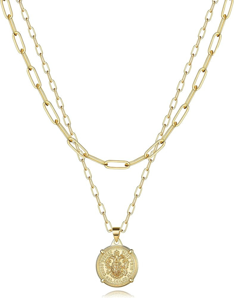 Turandoss Dainty Gold Choker Necklaces for Women - 14K Gold Plated Handmade Medallion Snake Link ... | Amazon (US)