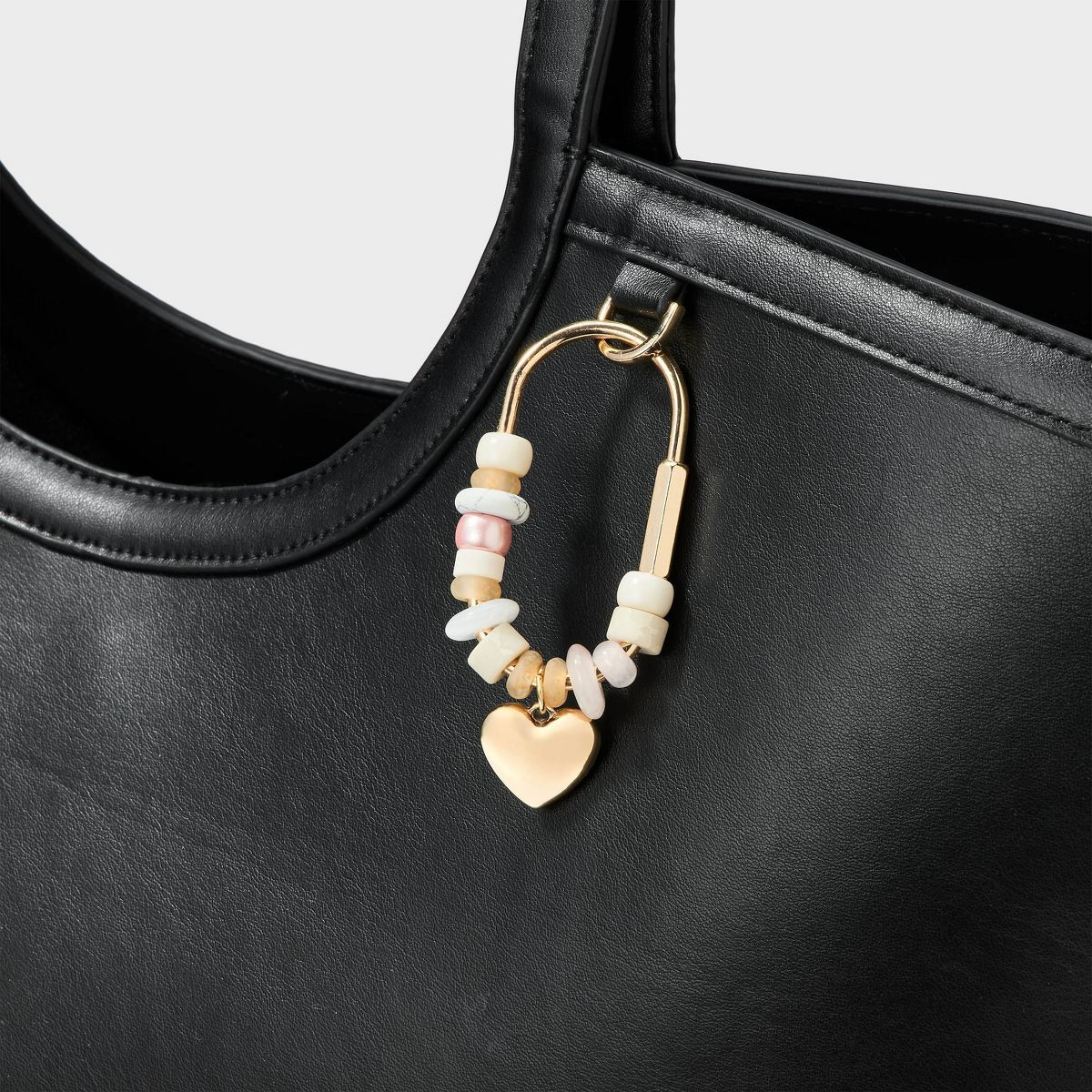 Mixed Stone & Heart Carabiner Bag Charm - A New Day™ Pink | Target