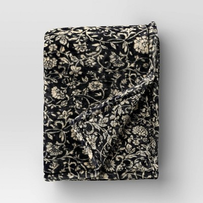 Oversized Printed Floral Primalush Throw Lack/Neutral - Threshold™ | Target