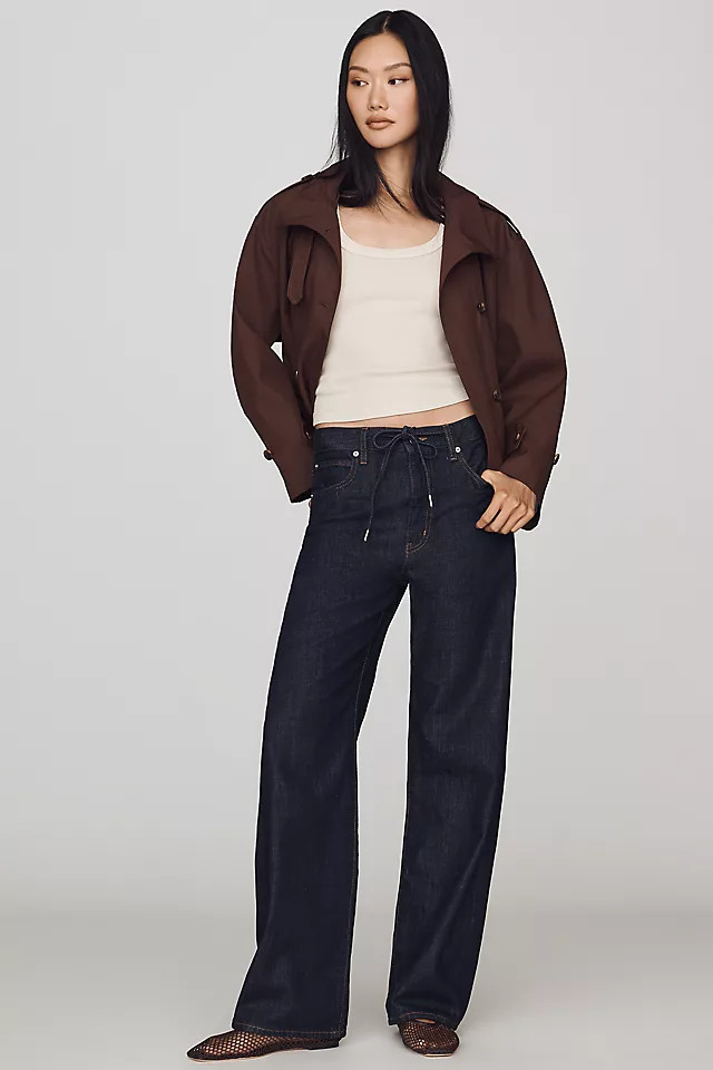 Off Duty High-Rise Wide-Leg Drawstring Jeans | Anthropologie (US)
