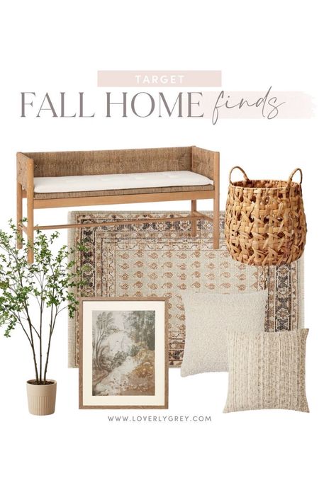 Fall home decor finds from Target. I love this wicker detail bench and neutral throw pillows. Loverly Grey, fall home decor. 

#LTKstyletip #LTKSeasonal #LTKhome