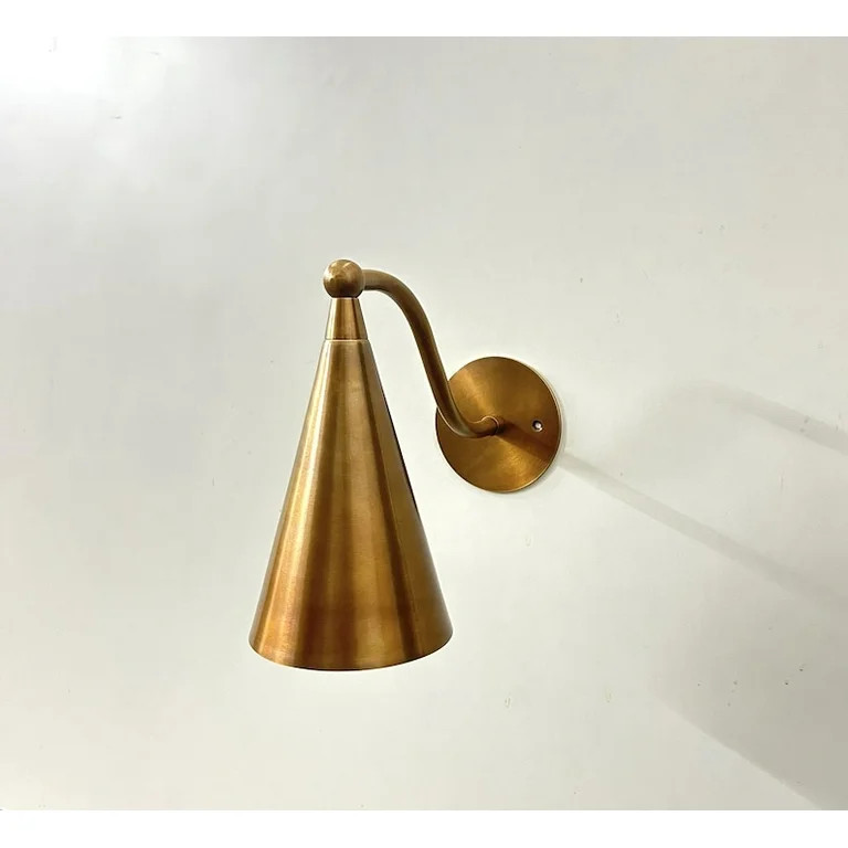 Handcrafted Modern Style Mid Century Raw Brass Wall Lamp | Walmart (US)