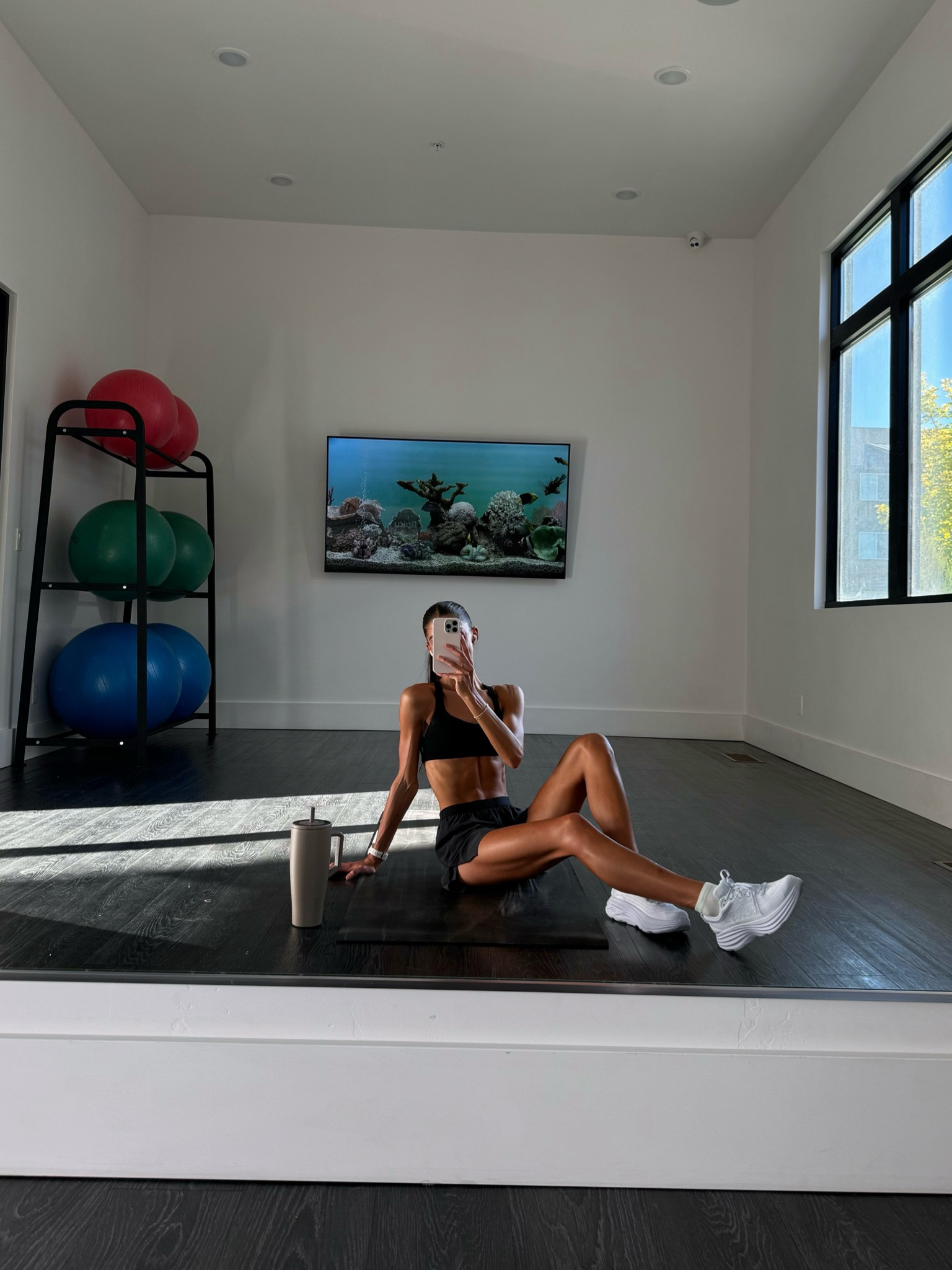 this morning’s workout fit 🖤