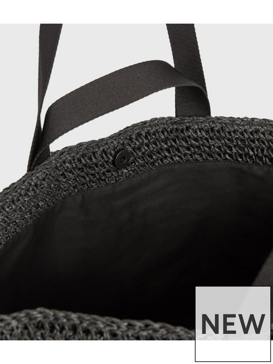 AllSaints Jacqueline Straw Tote Bag - Black | Very (UK)