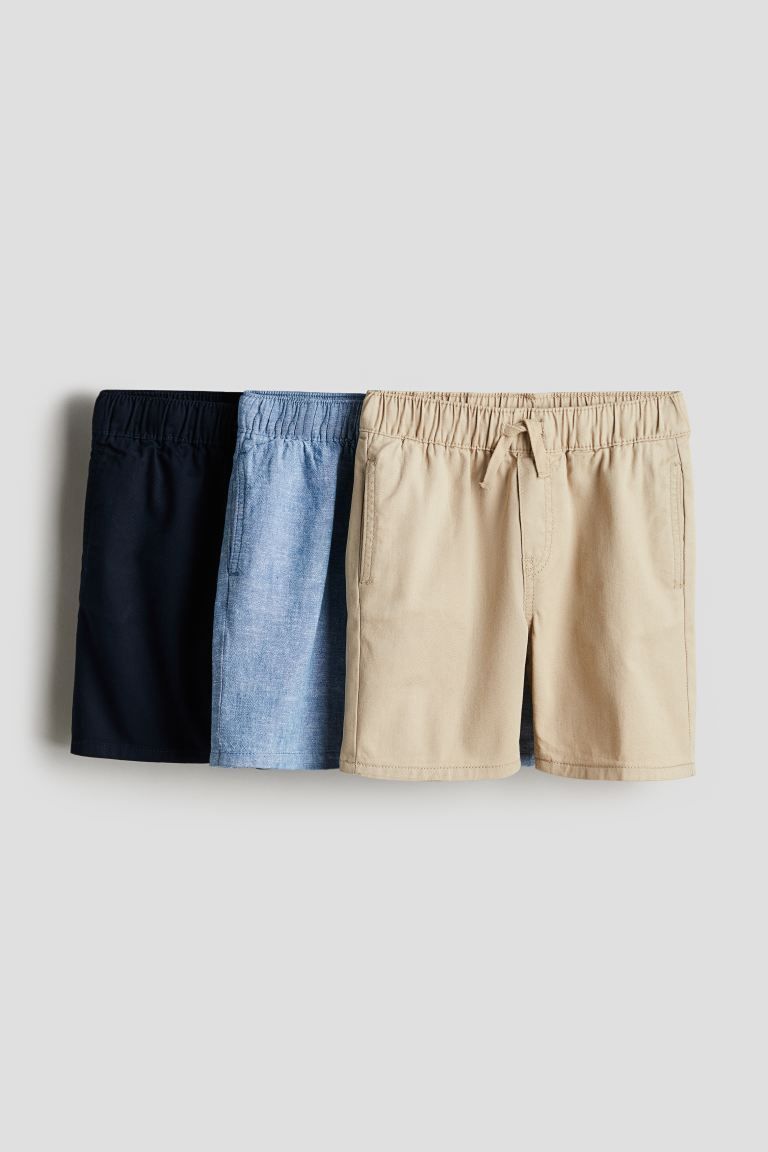 3-pack Shorts - Navy blue/beige - Kids | H&M US | H&M (US + CA)