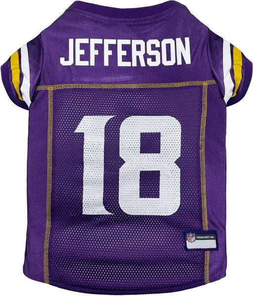 PETS FIRST NFLPA Justin Jefferson Dog & Cat Jersey, X-Large - Chewy.com | Chewy