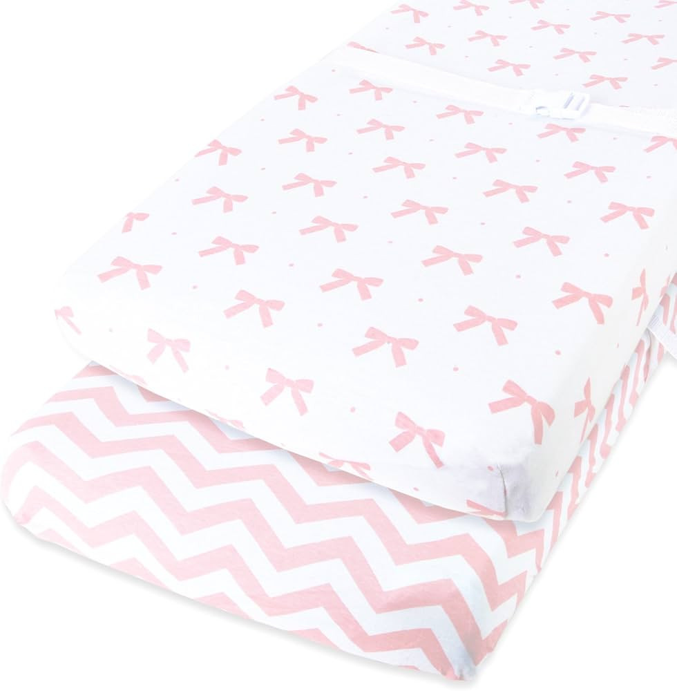 Changing Pad Covers – 2 Pack – Snuggly Soft Plush Cotton Changing Table Covers for Girl – F... | Amazon (US)