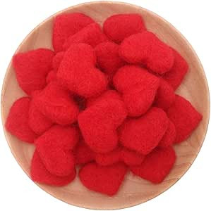 Heart Shape Felt Wool Beads Balls Pom Pom Handmade DIY for Craft Dream Catcher Baby Moile Pompom ... | Amazon (US)