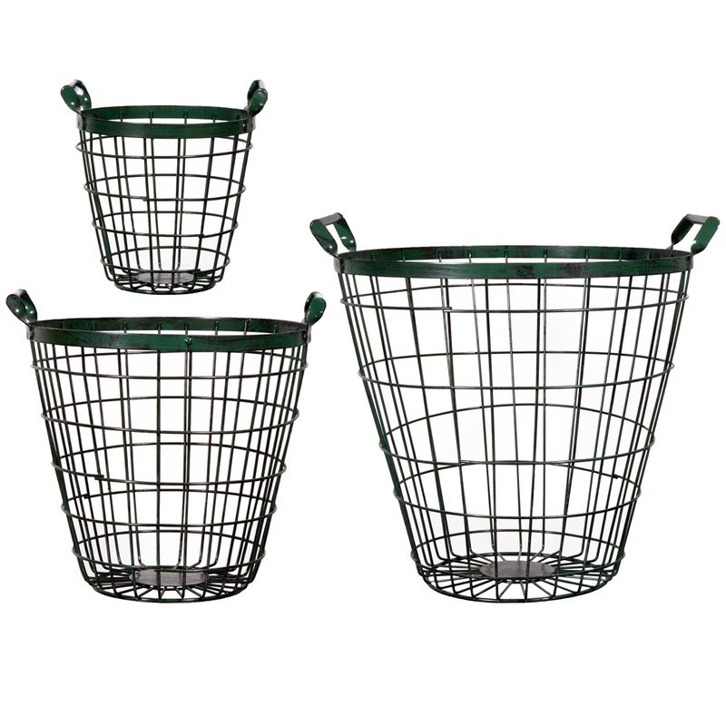 3 Piece Antique Metal Basket Set | Wayfair North America