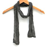 Skinny Dark Grey Melange Gauze Linen Scarf For Men & Women 4""x60.6""/10x154 cm | Etsy (US)