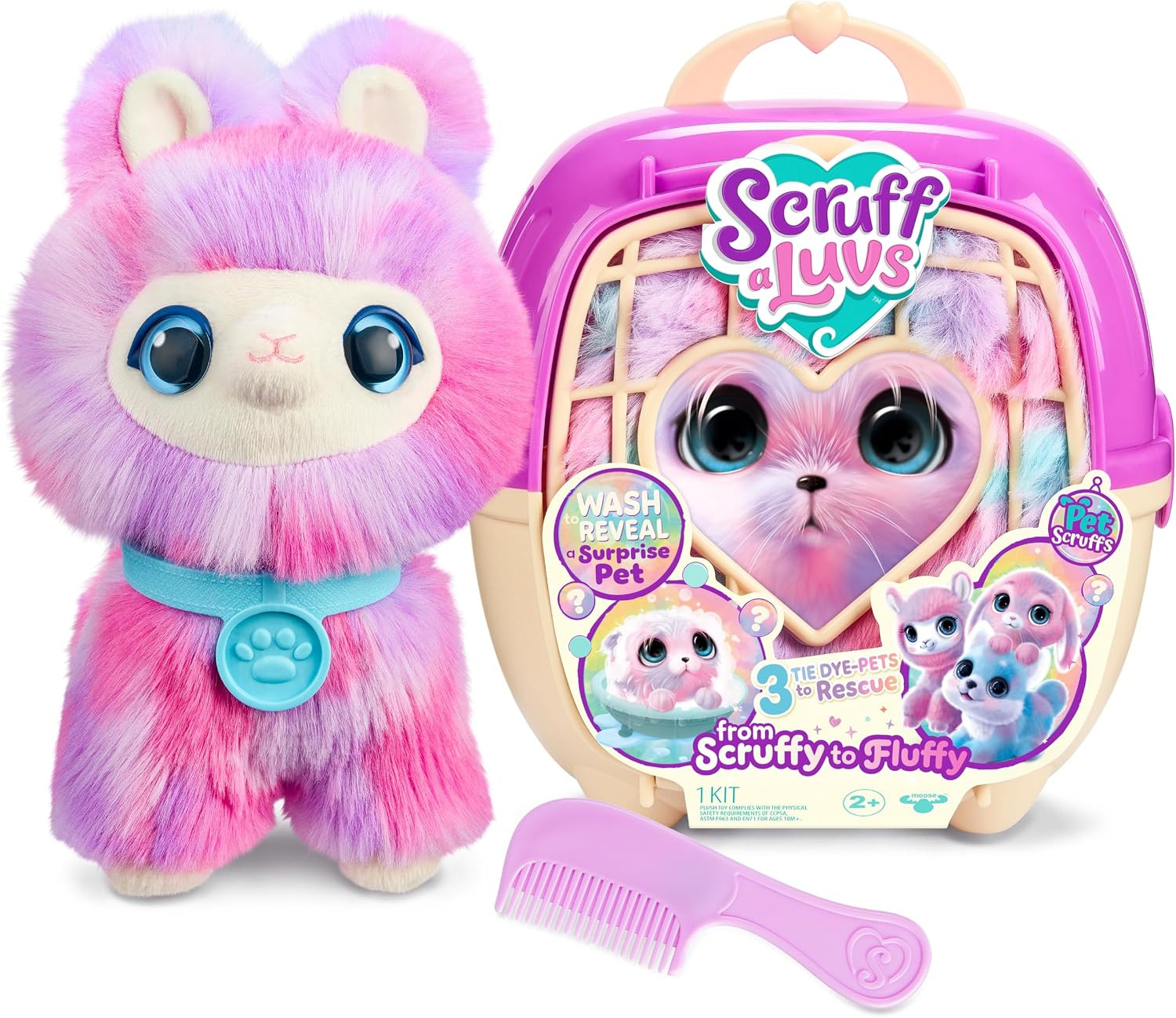 SCRUFFALUVS Tie-Dye Mystery Plush Toy, Wash to Reveal, Scruff a Luvs Pets | Amazon (US)