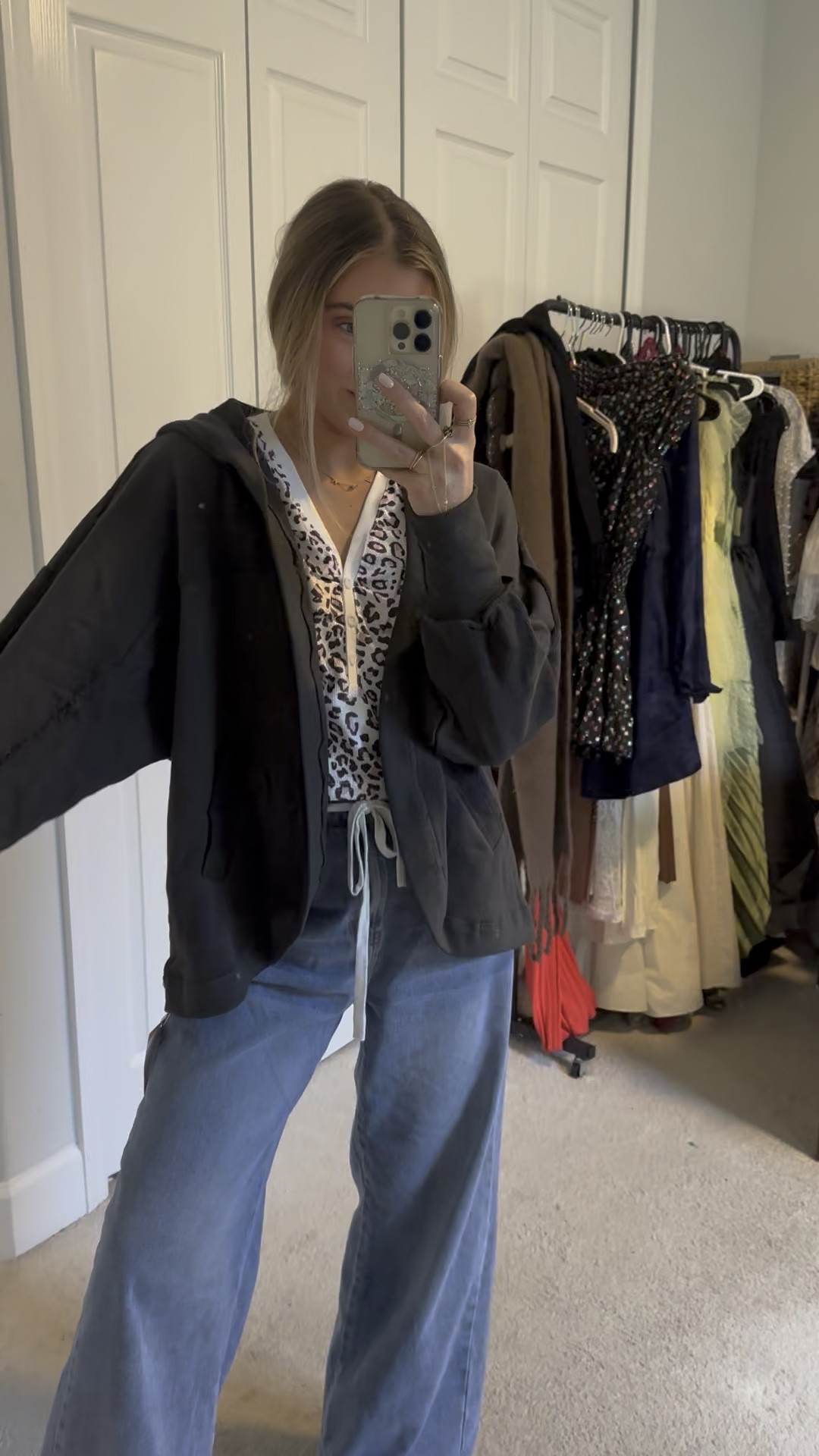 Amazon Gozoloma Womens Oversized Hoodie Cardigans Open Front Soft Fall Coat with Exposed Seam and Side Pockets wearing the size small and the jeans are also Amazon PLNOTME Womens Baggy Wide Leg Jeans Drawstring High Waisted Mom Boyfriend Casual Straight Denim Pants with Pockets wearing size 2. This is a free people dupe or free people look for less so you get the aesthetic of free people without spending $100+!

#LTKWatchNow #LTKStyleTip #LTKFindsUnder50