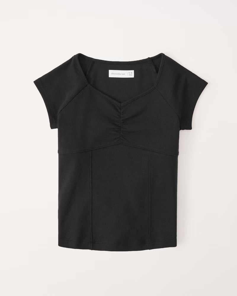 cinch-front rib tee | Abercrombie & Fitch (US)