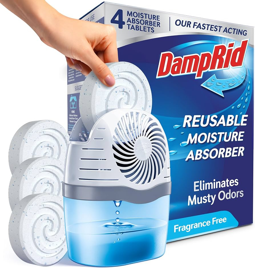 DampRid Reusable Moisture Absorber with 4 Drop-In Tablets, Fragrance Free, 15.8 oz., Attract and ... | Amazon (US)