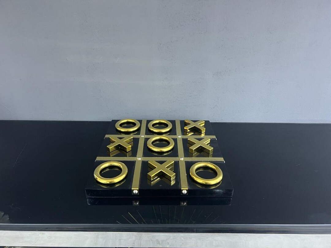 New Boxed Quality Black and Gold Noughts & Crosses Game Set - Etsy UK | Etsy (UK)