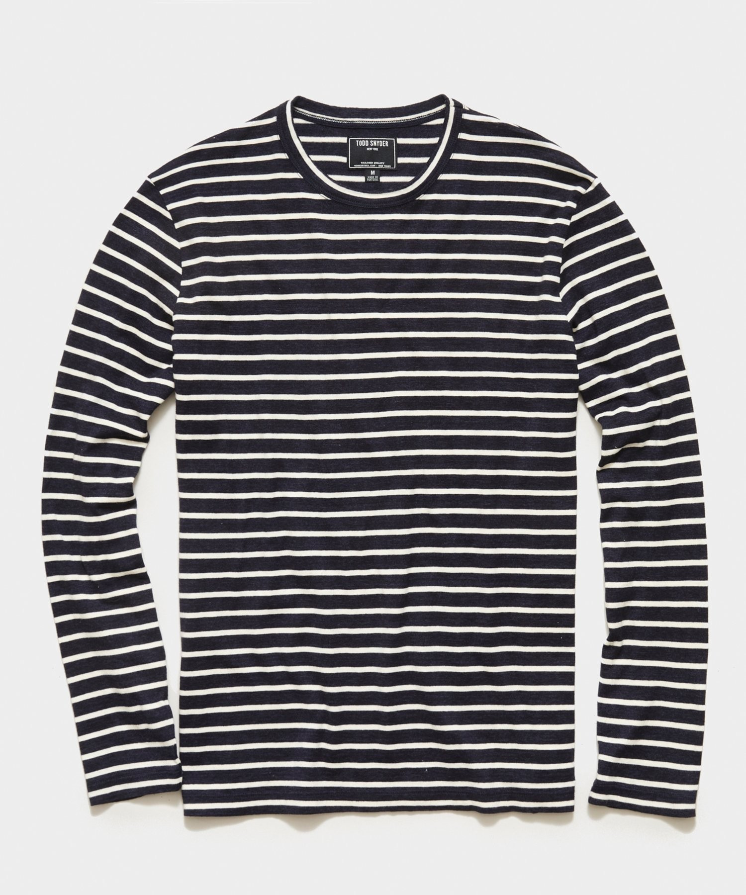 Issued By: Japanese Nautical Striped Tee in Original Navy | Todd Snyder