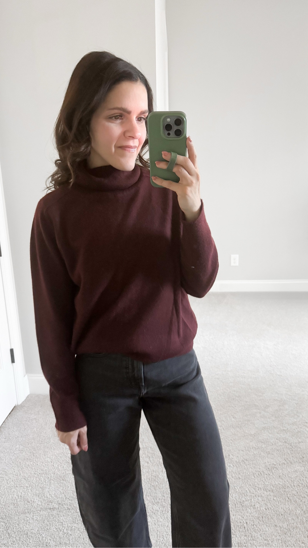 Easy #ootd — turtleneck burgundy sweater, black wash barrel jean, ankle boots. All fit tts! 

#LTKOver40 #LTKgrwm #LTKootd