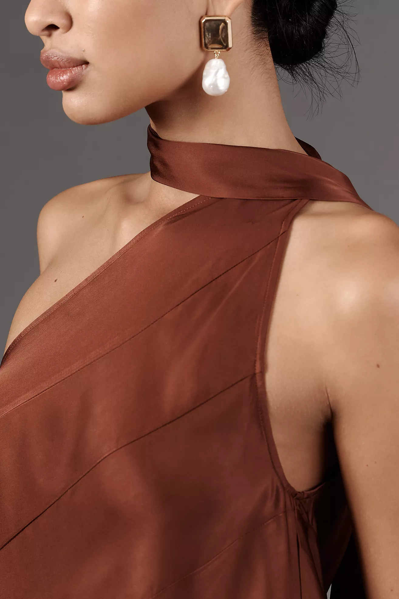 By Anthropologie Asymmetrical Halter Mini Dress | Anthropologie (US)