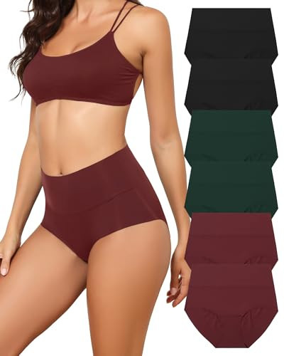 LEVAO Women's High Waist Seamless Underwear Full Coverage Brief No Show Panties Comfortable Pantie 6 Pack | Amazon (US)