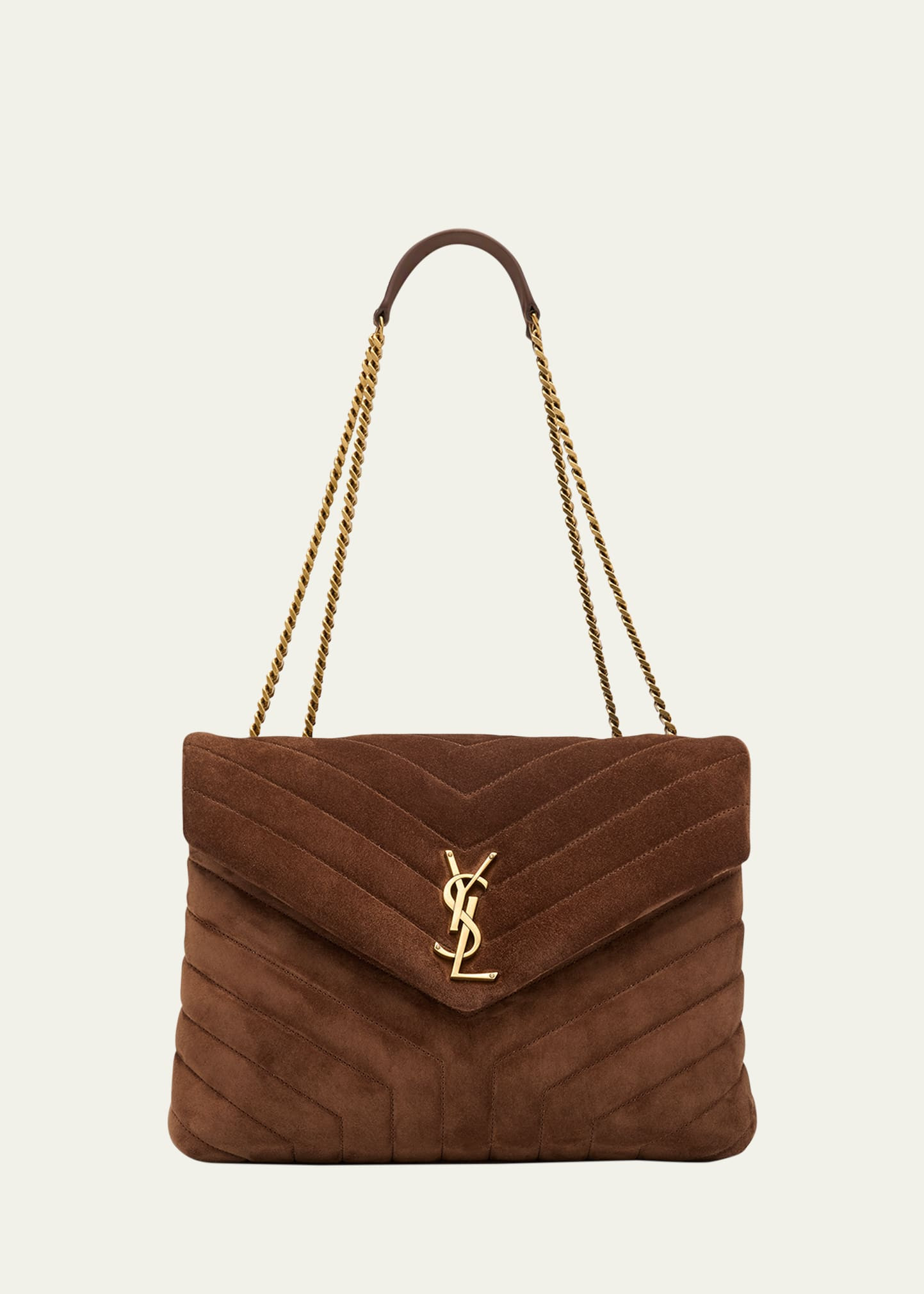 Saint Laurent Loulou Medium YSL Shoulder Bag in Quilted Suede | Bergdorf Goodman