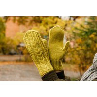 Lime Green Mittens, Alpaca Wool Cable Knit Chunky Warm Men's Winter Hand Knitted Women's Fall Mitten | Etsy (US)