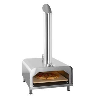 Fremont 29 in. Wood Pellets Outdoor Pizza Oven in Stainless Steel | The Home Depot