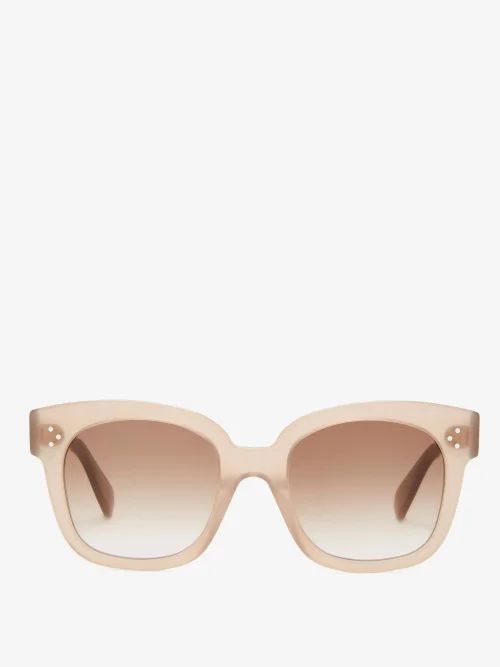 Celine Eyewear - Oversized Round Acetate Sunglasses - Womens - Light Brown | Matches (US)