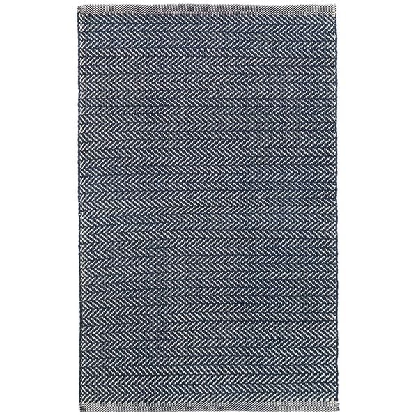 Herringbone Indigo Woven Cotton Rug | Annie Selke
