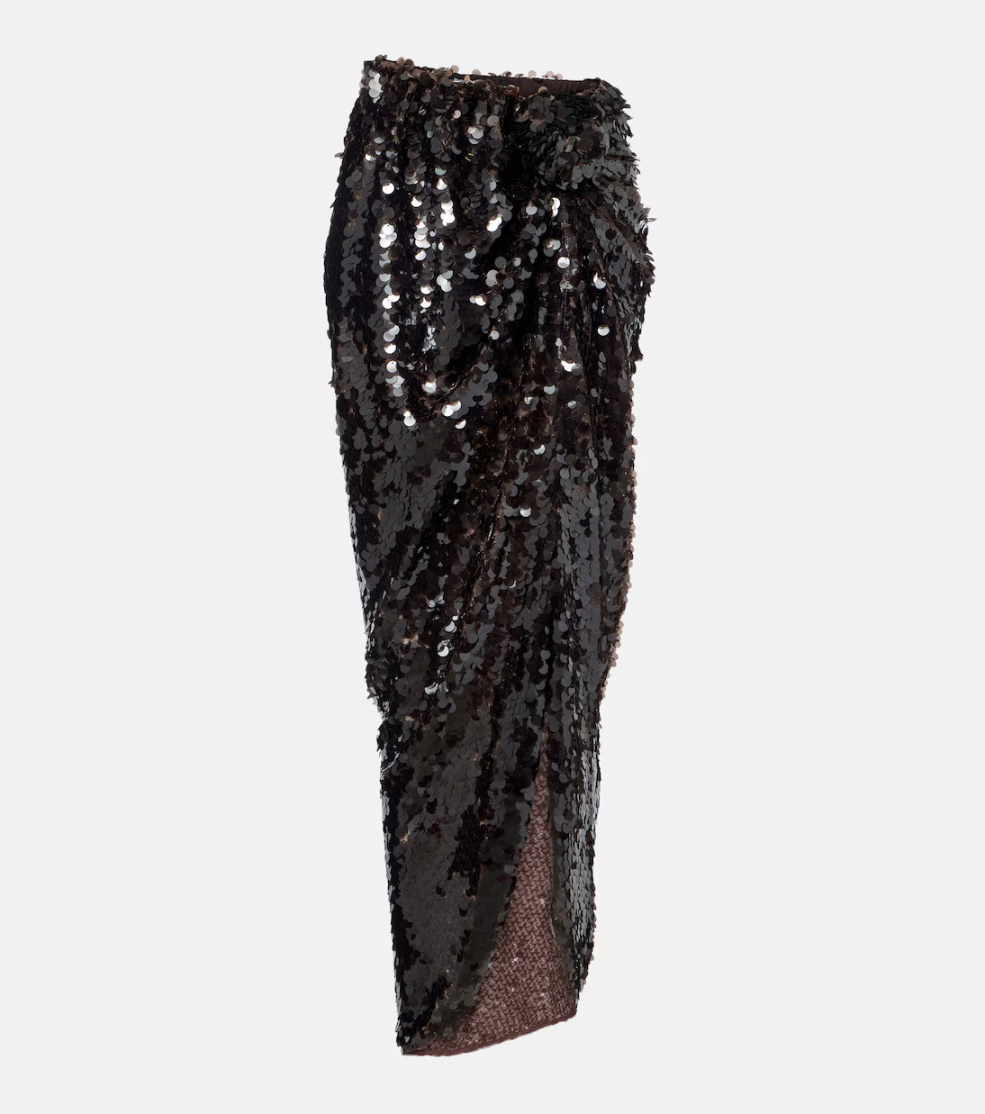 Asymmetric gathered sequined maxi skirt | Mytheresa (US/CA)