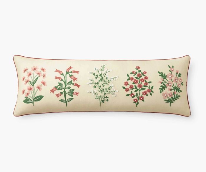 Hawthorne Embroidered Lumbar Pillow Cover | Rifle Paper Co. | Rifle Paper Co.