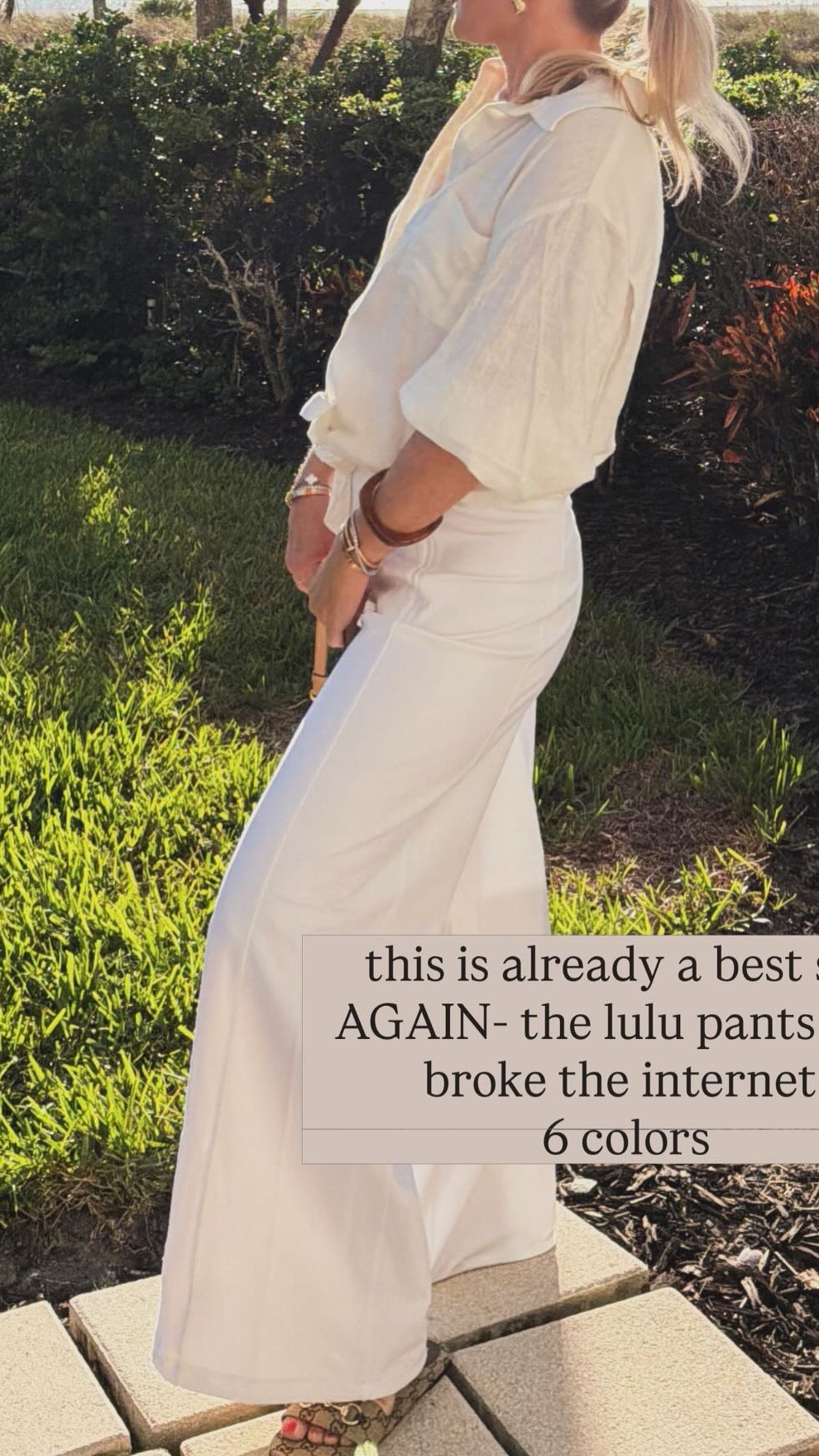 The most clicked lulu pants in white! 
 Now available in a new green  Do your tts! I’m in smalls.


White pants. Linen. Resort wear. Spring 2026. 

#LTKSeasonal #LTKootd