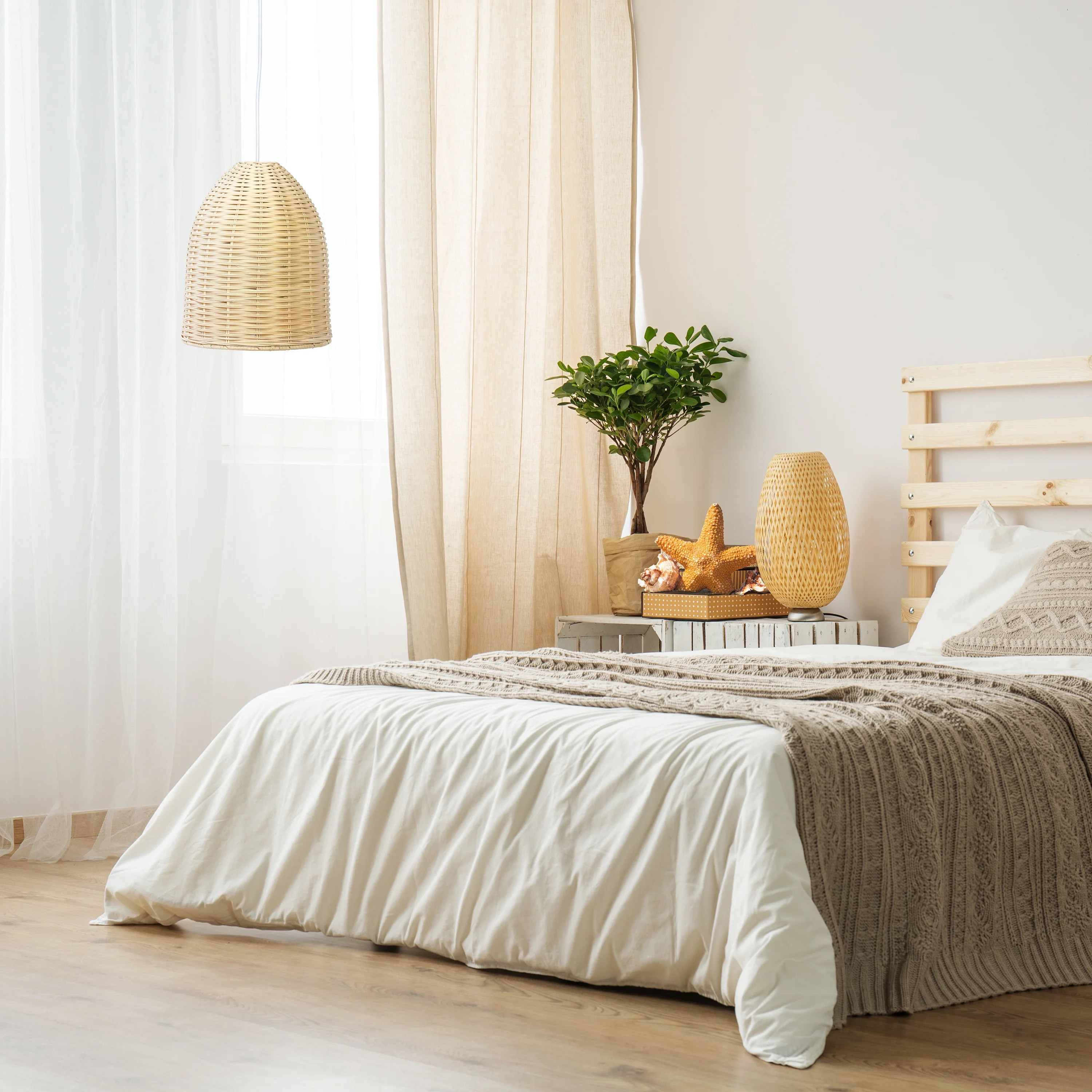 Elegant Designs Elongated Coastal Dome Rattan Downlight Pendant - Walmart.com | Walmart (US)