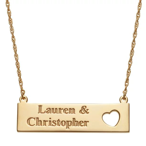 "Quick Ship Gift" - Personalized Couple's Women's Sterling Silver or Gold over Silver Name with H... | Walmart (US)